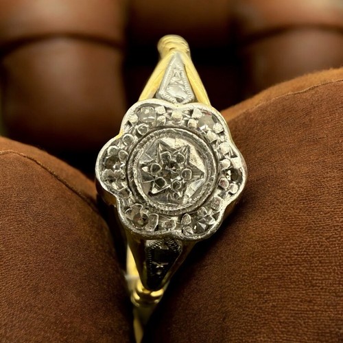 Antique diamond ring flower - antique,
