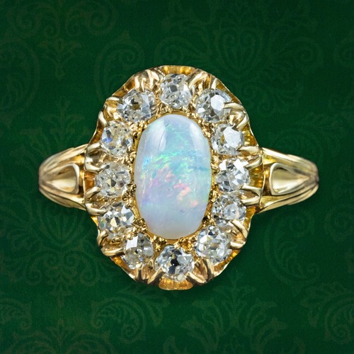 Antique victorian opal diamond - opal,