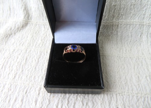 Antique 9ct gold sapphire - 9ct,