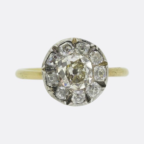 Antique diamond cluster - antique, ring