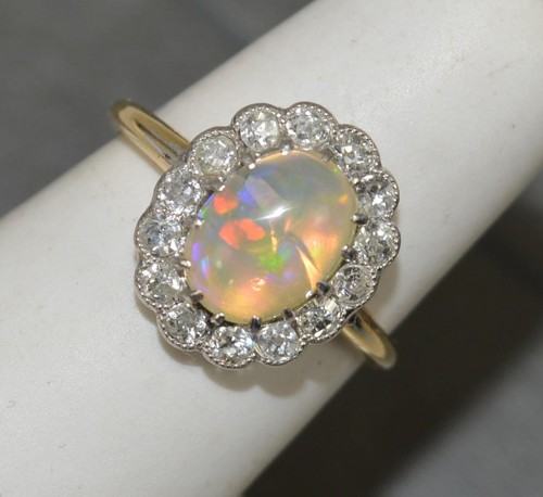 Edwardian natural opal and - opal,