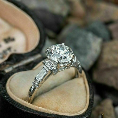 2ct round cut diamond - diamond, antique