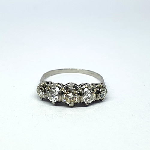 Antique platinum five stone - platinum, five-stone