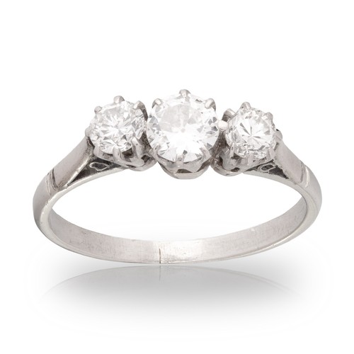 Antique platinum three stone - antique,