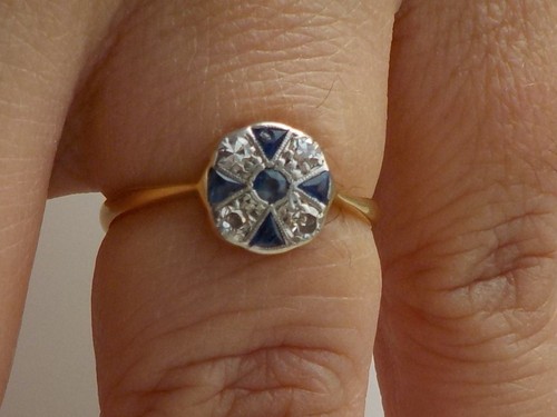 Antique 18ct gold sapphire and - 18ct,