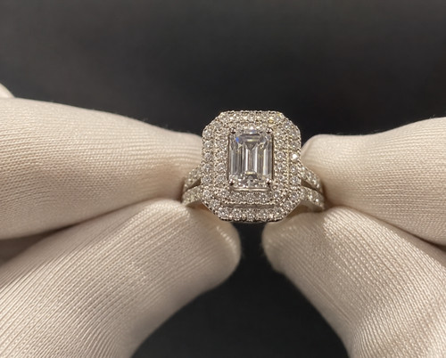 Carat white gold radiant - white,