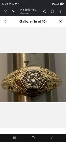 14k solid yellow gold diamond - 14k,