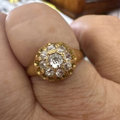 Antique diamond cluster ring - cluster,