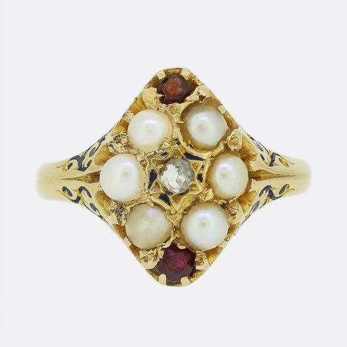 Victorian pearl diamond and - pearl,