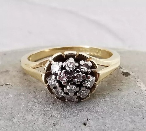 18ct gold diamond cluster ring - cluster,