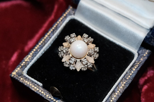 Antique 14k gold ring with - antique,
