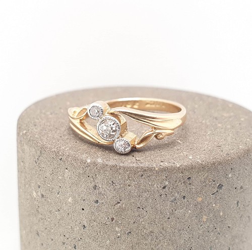 Antique 18ct 18k gold diamond - antique,