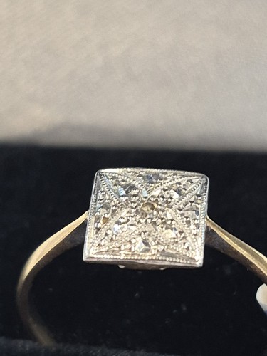 Antique 18ct plat diamond - plat",