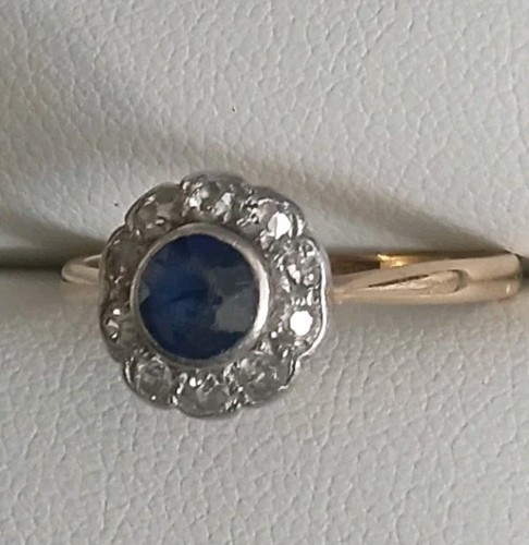 Antique sapphire and diamond - sapphire,