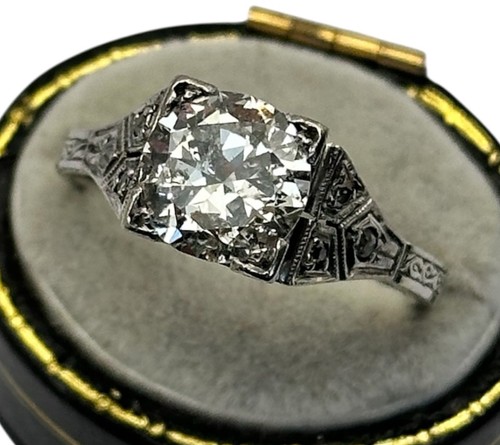 Antique deco 18ct white gold - white, 1