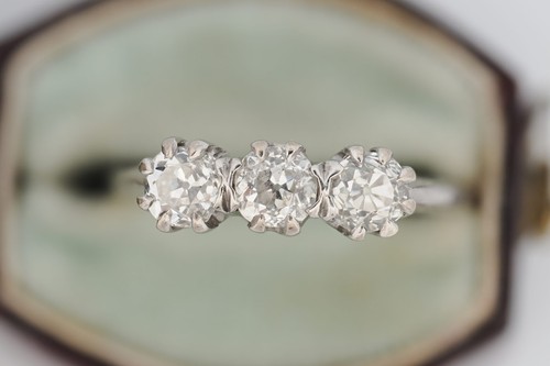 Antique platinum diamond - platinum,
