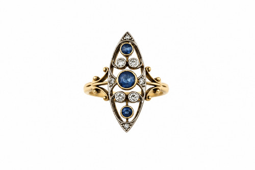 Antique 18ct gold sapphire - antique,