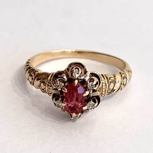 Tourmaline diamond ring - tourmaline,