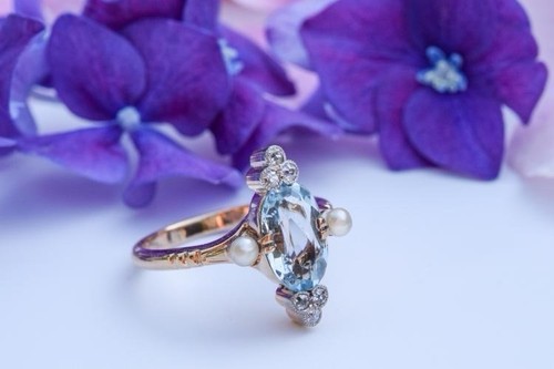 Antique art deco aquamarine - antique,