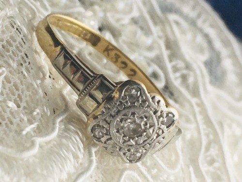 Art deco 18ct yellow gold - art,